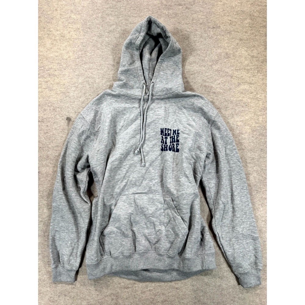 R&R Meet Me At The Beach The Perfect Hoodie Womens XL Gray Graphic Full Zip